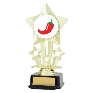 Gold icon star - chilli with plastic construction