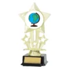 Gold icon star - globe with plastic construction