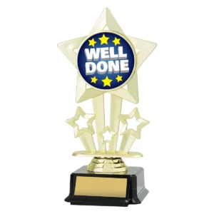Gold icon star - well done with plastic construction
