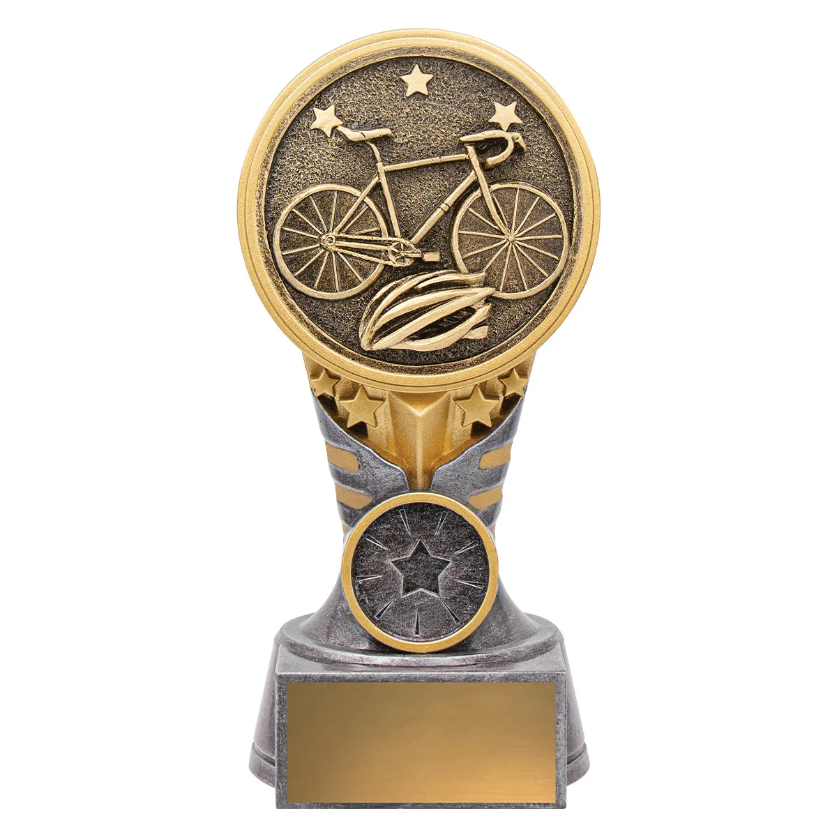-gold Silver / gold ikon - cycling with resin construction