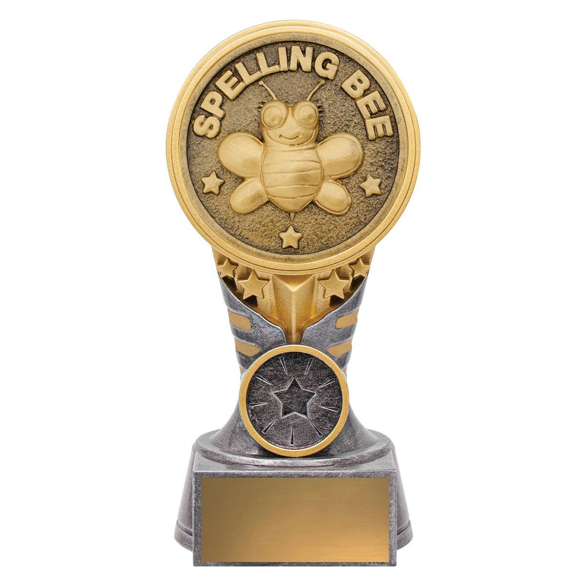 kn277a-silver-and-gold Silver & gold ikon - spelling bee with resin construction