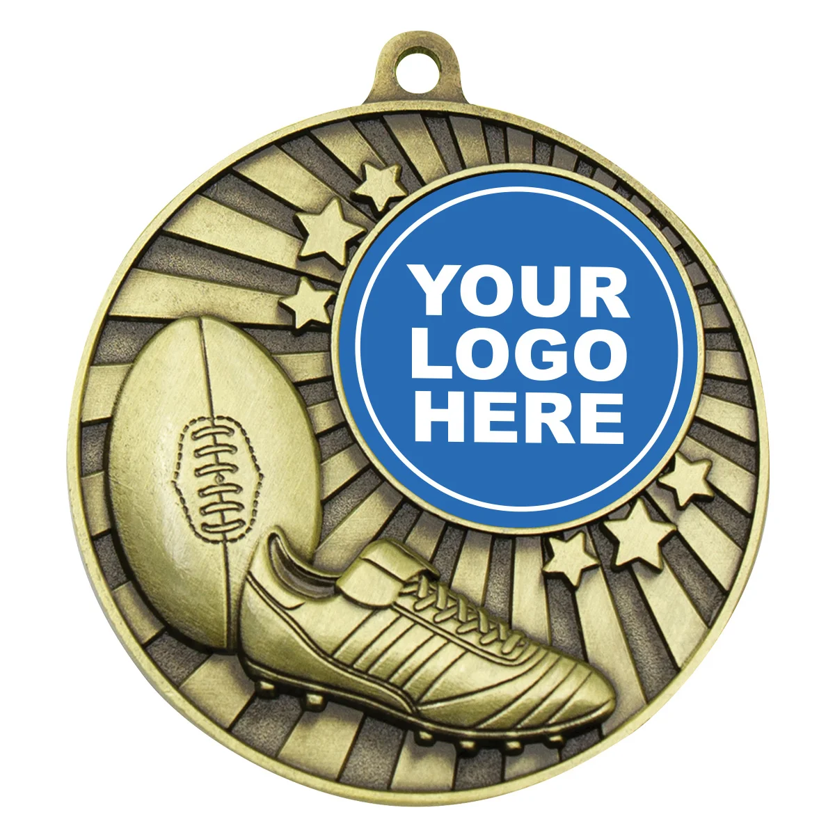 mz612g-gold Gold impact medal - aussie rules with metal construction