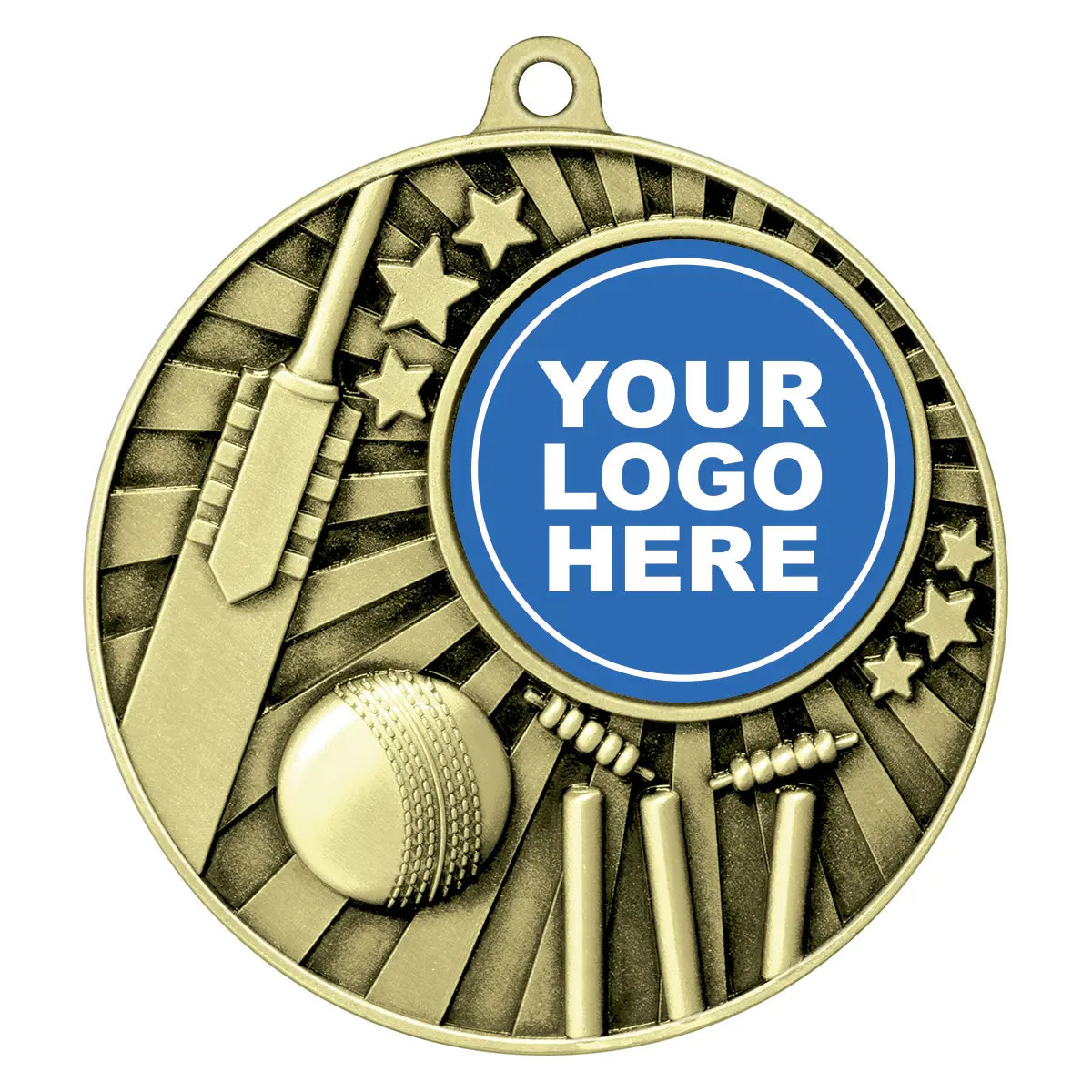 mz614g-gold Gold impact medal - cricket with metal construction