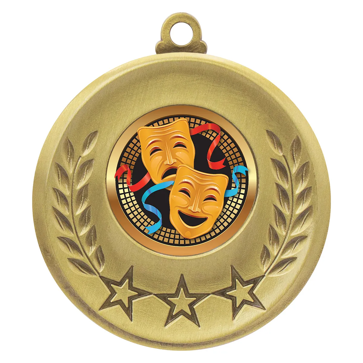 msh194g-gold Gold laurel medal - drama with metal construction