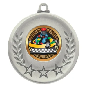 Silver laurel medal - go kart with metal construction