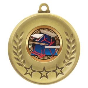 Gold laurel medal - gymnastics with metal construction