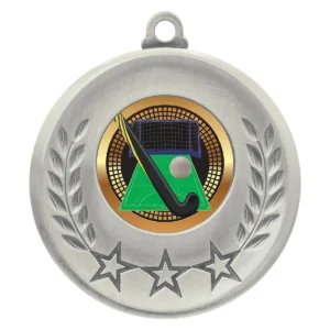 Silver laurel medal - hockey with metal construction