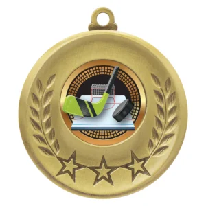 Gold laurel medal - ice hockey with metal construction