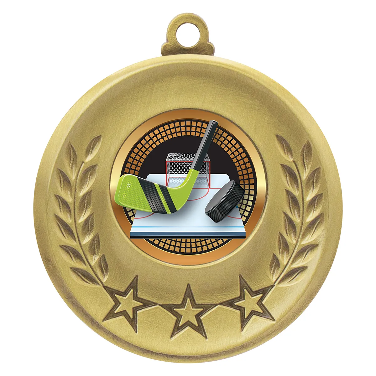 Gold laurel medal - ice hockey with metal construction