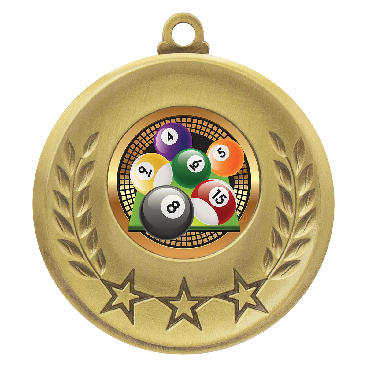 msh129g-gold Gold laurel medal - pool with metal construction