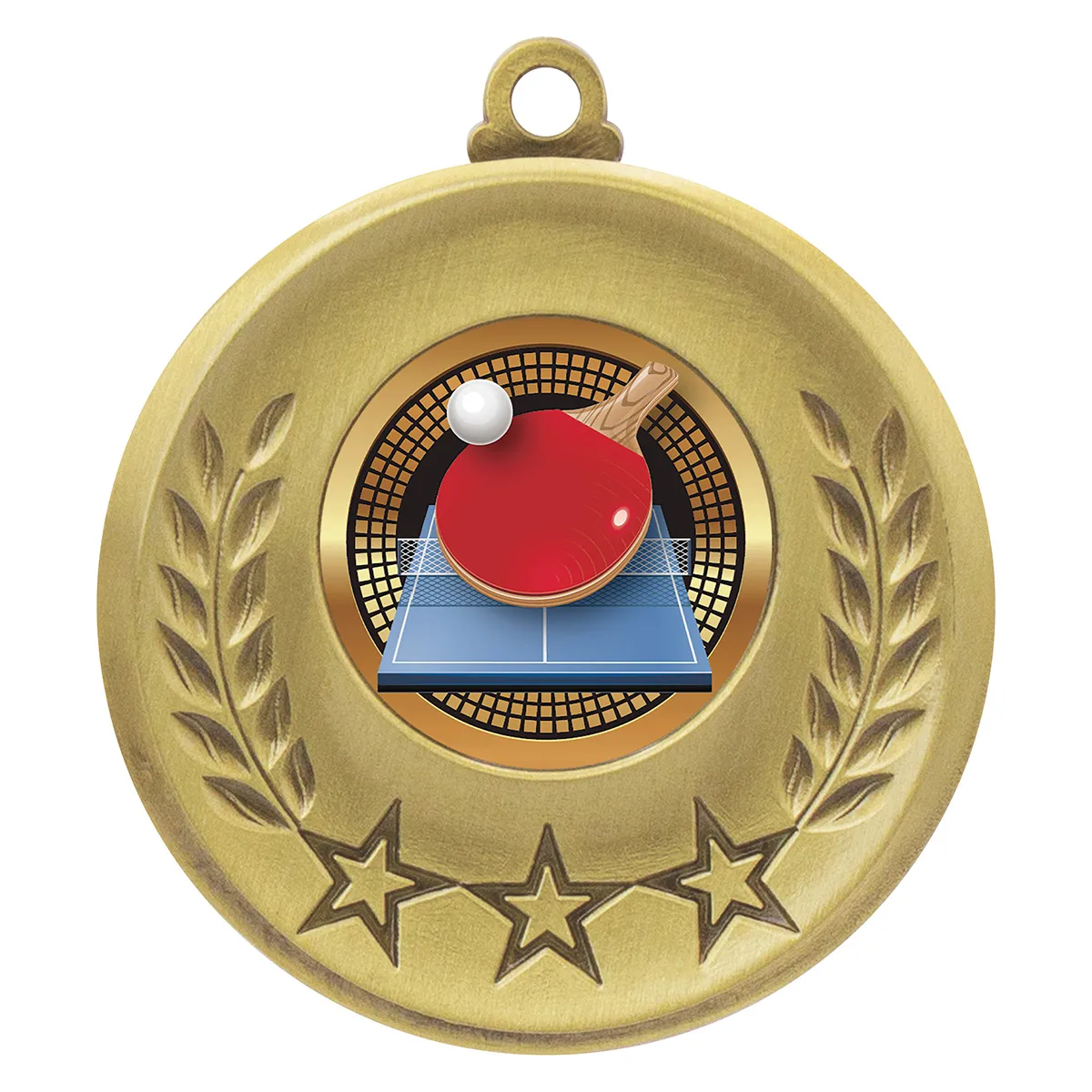 msh166g-gold Gold laurel medal - table tennis with metal construction