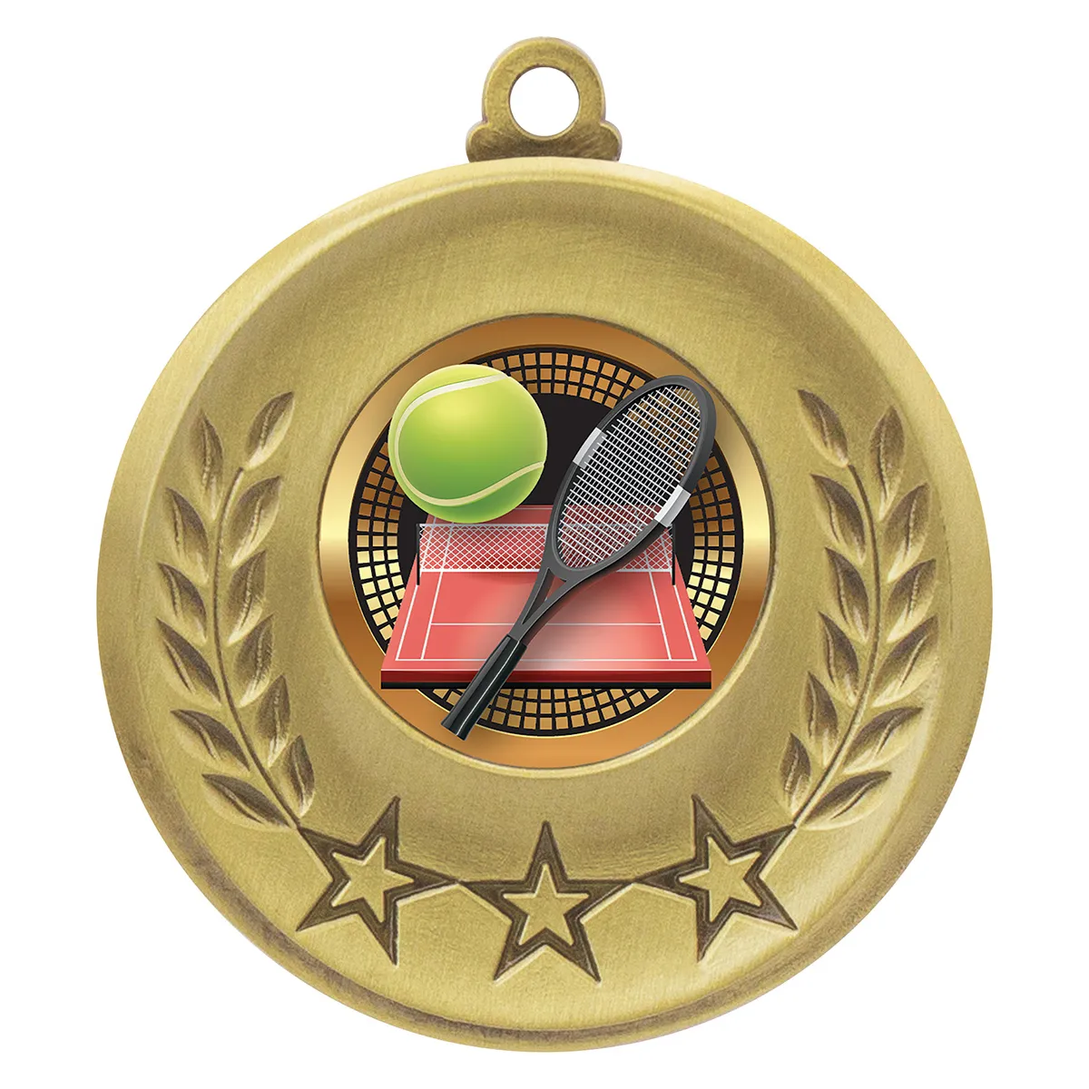 msh118g-gold Gold laurel medal - tennis with metal construction