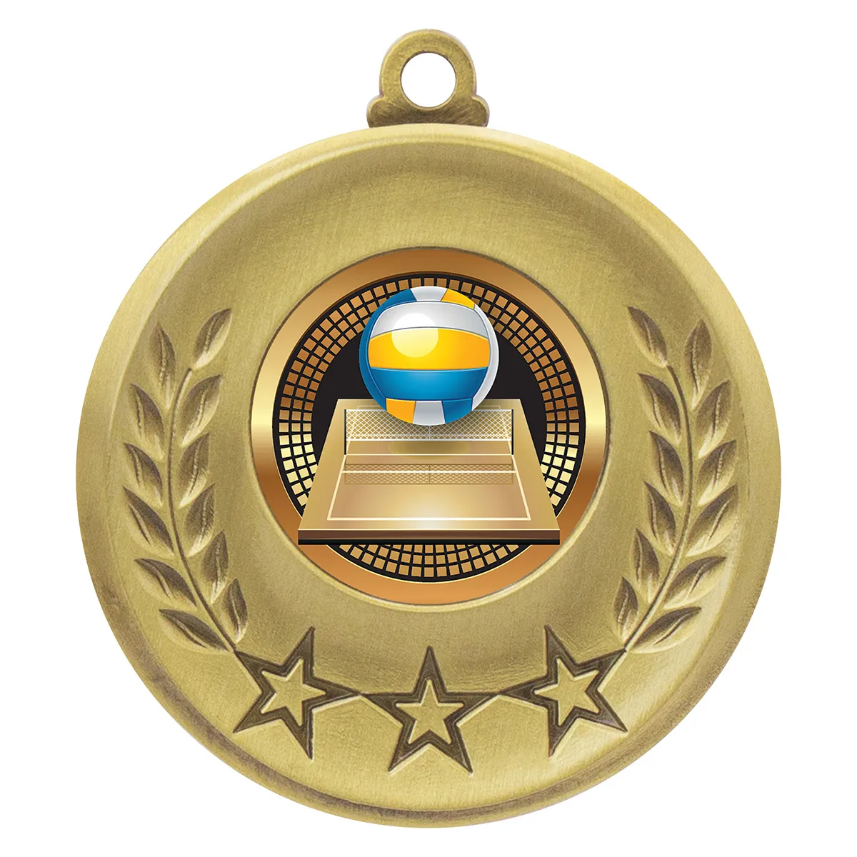 Gold laurel medal - volleyball with metal construction