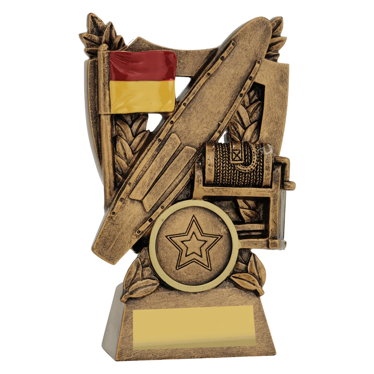 30458a-gold Gold lifesaving alpha shield with resin construction