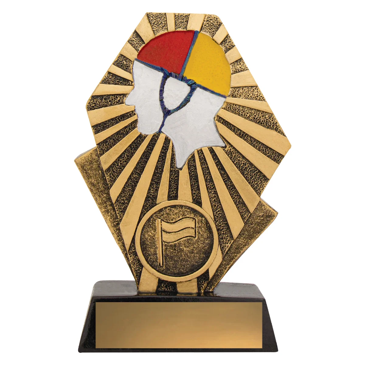 11858s-gold Gold lifesaving silhouette with resin construction