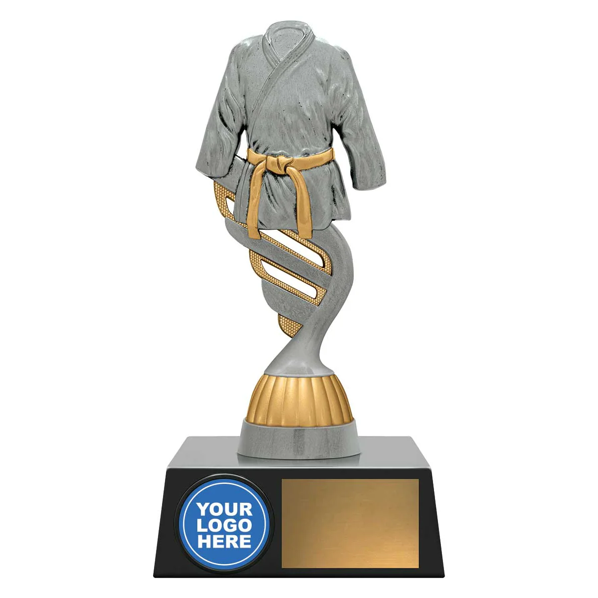 ls245a-silver Silver logo series - martial arts with plastic construction