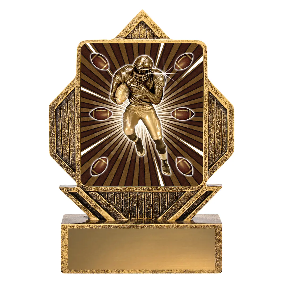 Gold lynx arrow - american football with resin construction
