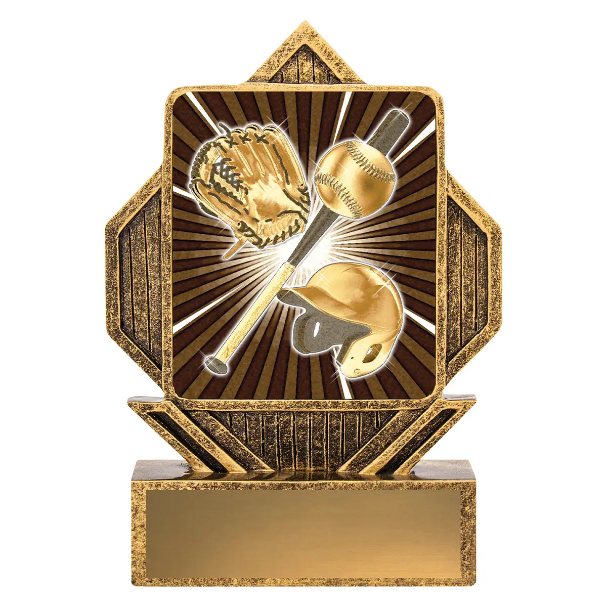 la033-gold Gold lynx arrow - baseball with resin construction