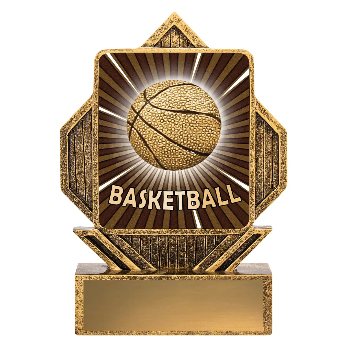 la034-gold Gold lynx arrow - basketball with resin construction