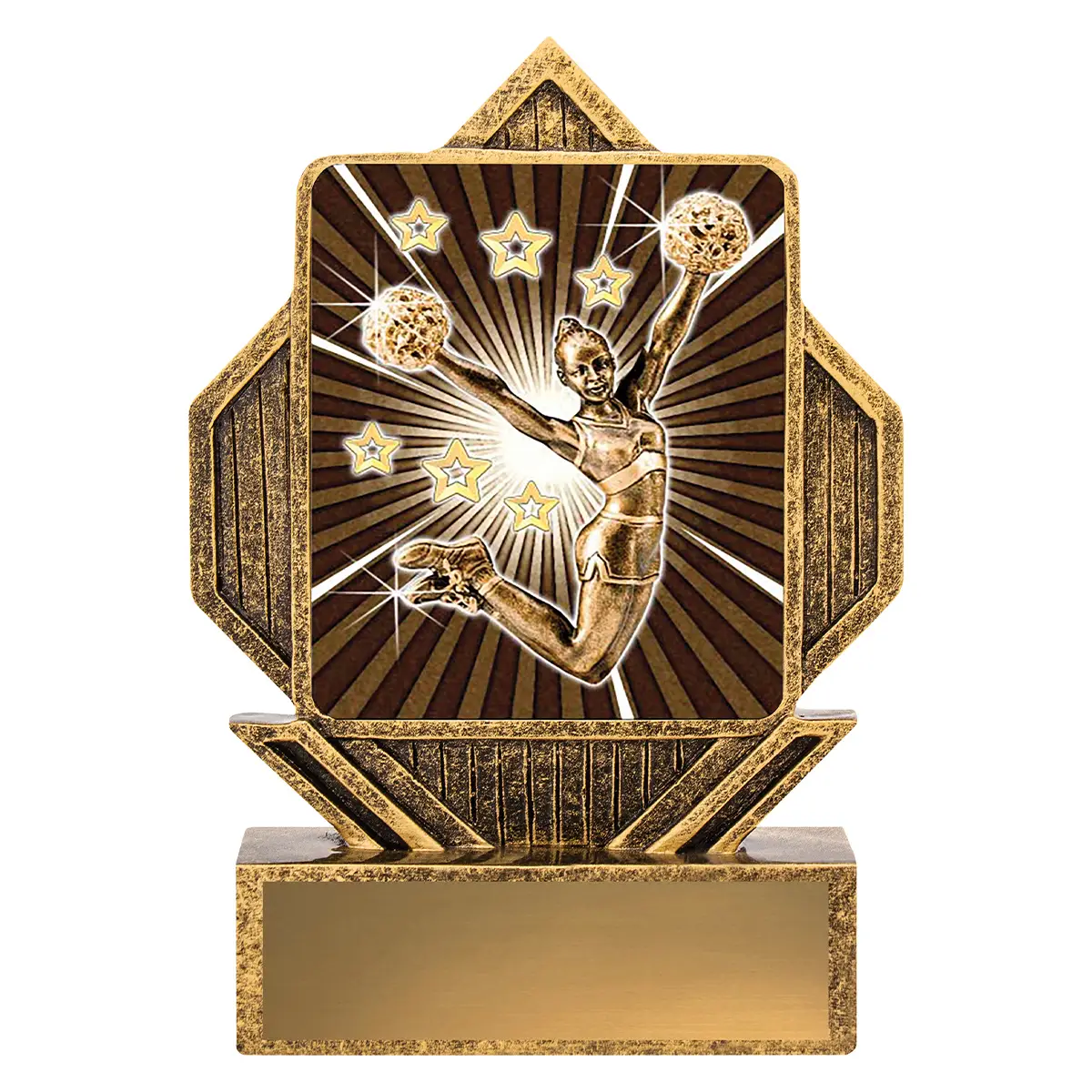 la325-gold Gold lynx arrow - cheerleading with resin construction