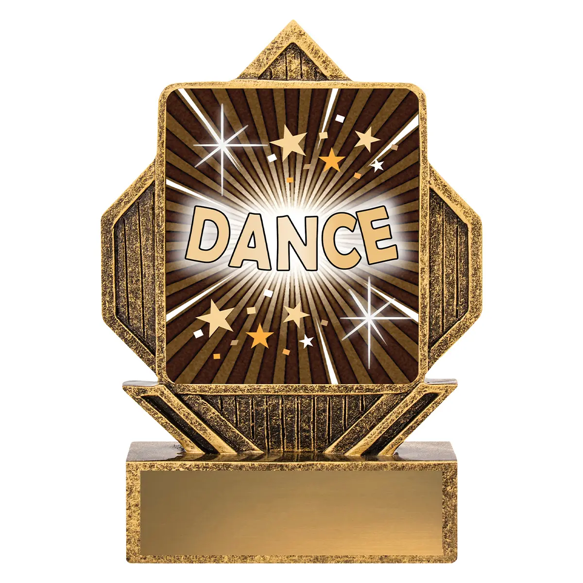 la324-gold Gold lynx arrow - dance with resin construction