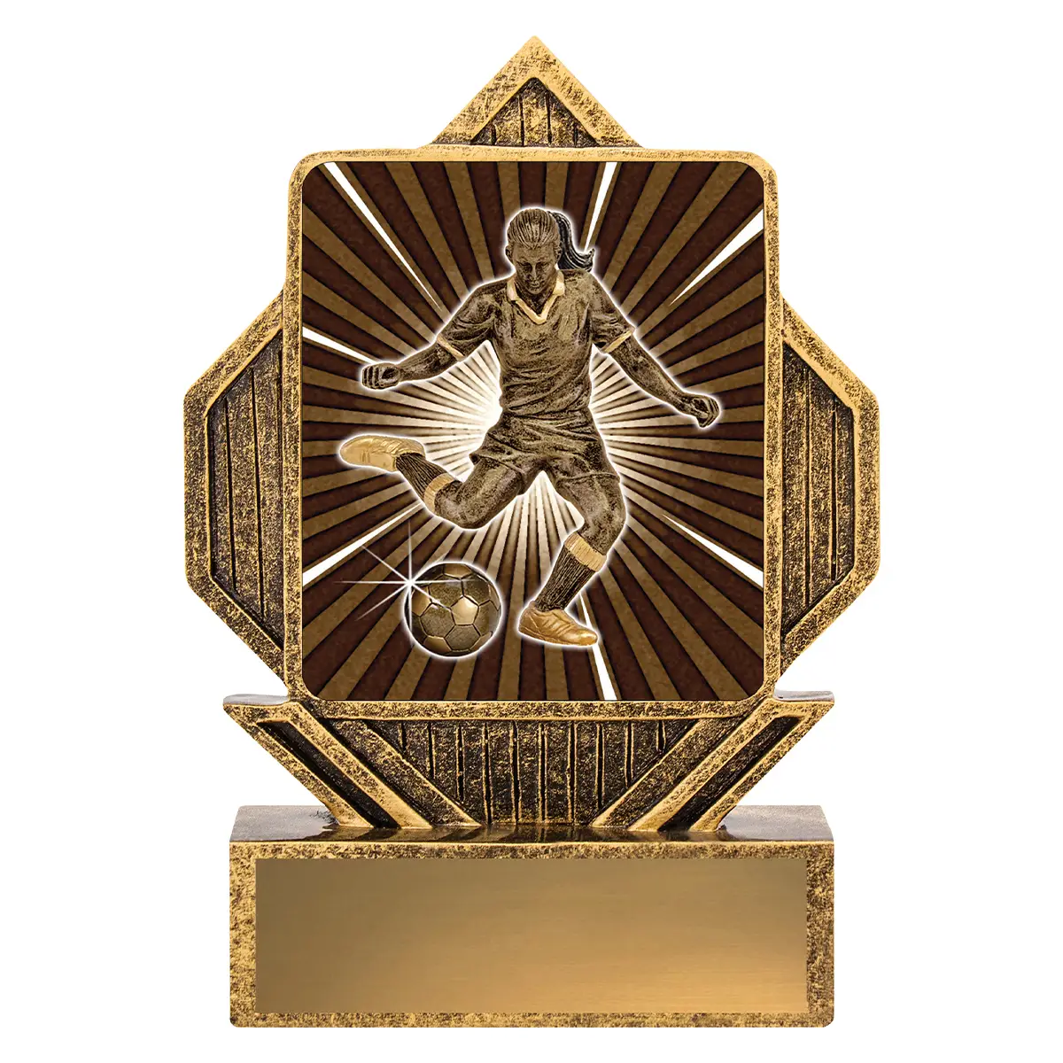 la081-gold Gold lynx arrow - female with resin construction