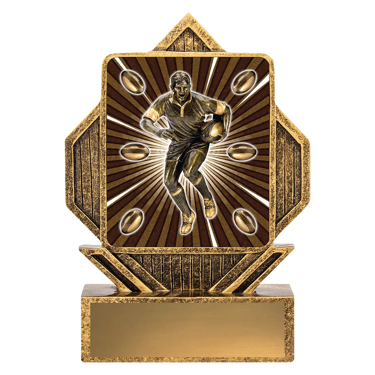 la013-gold Gold lynx arrow - rugby male with resin construction
