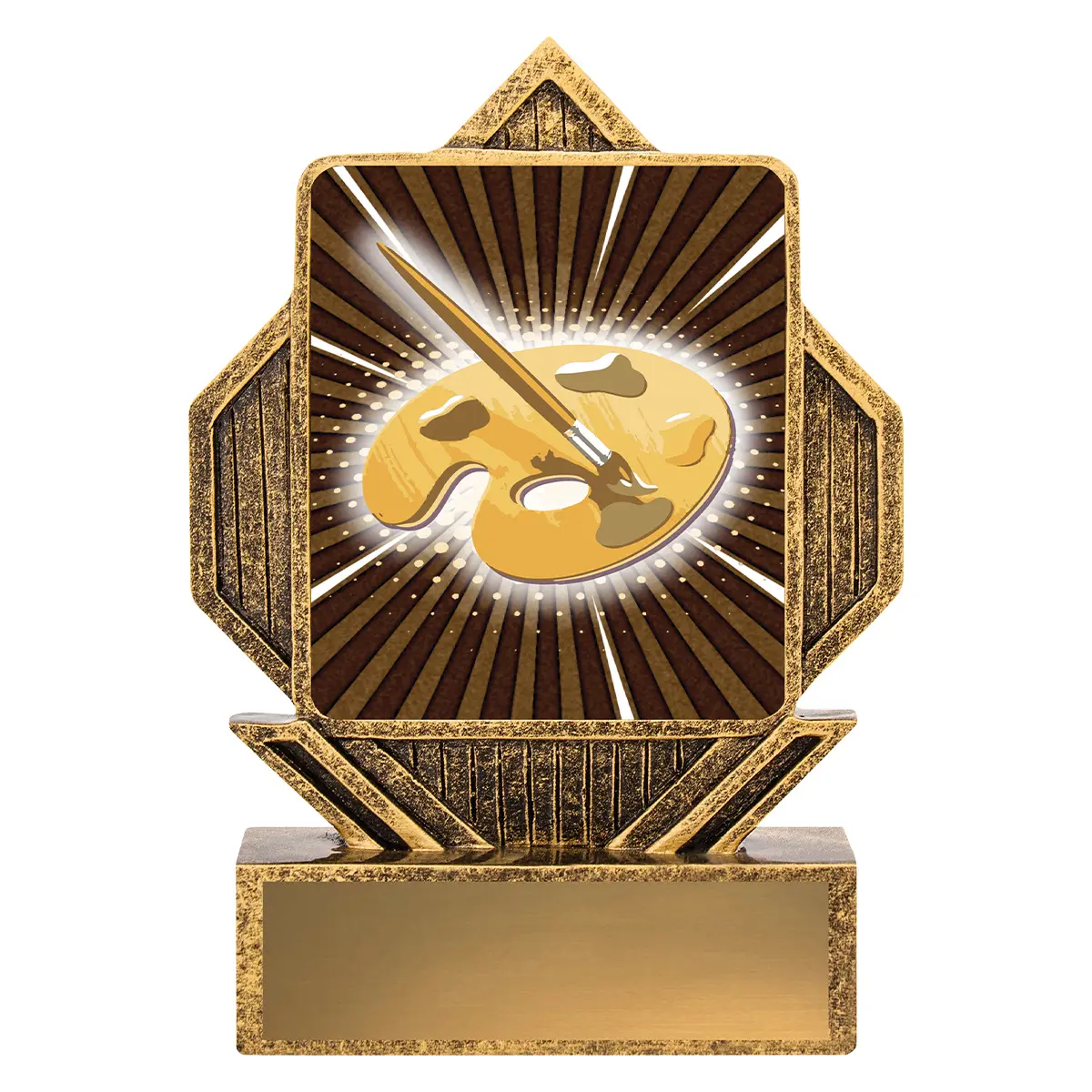 la106-gold Gold lynx arrow - visual arts with resin construction