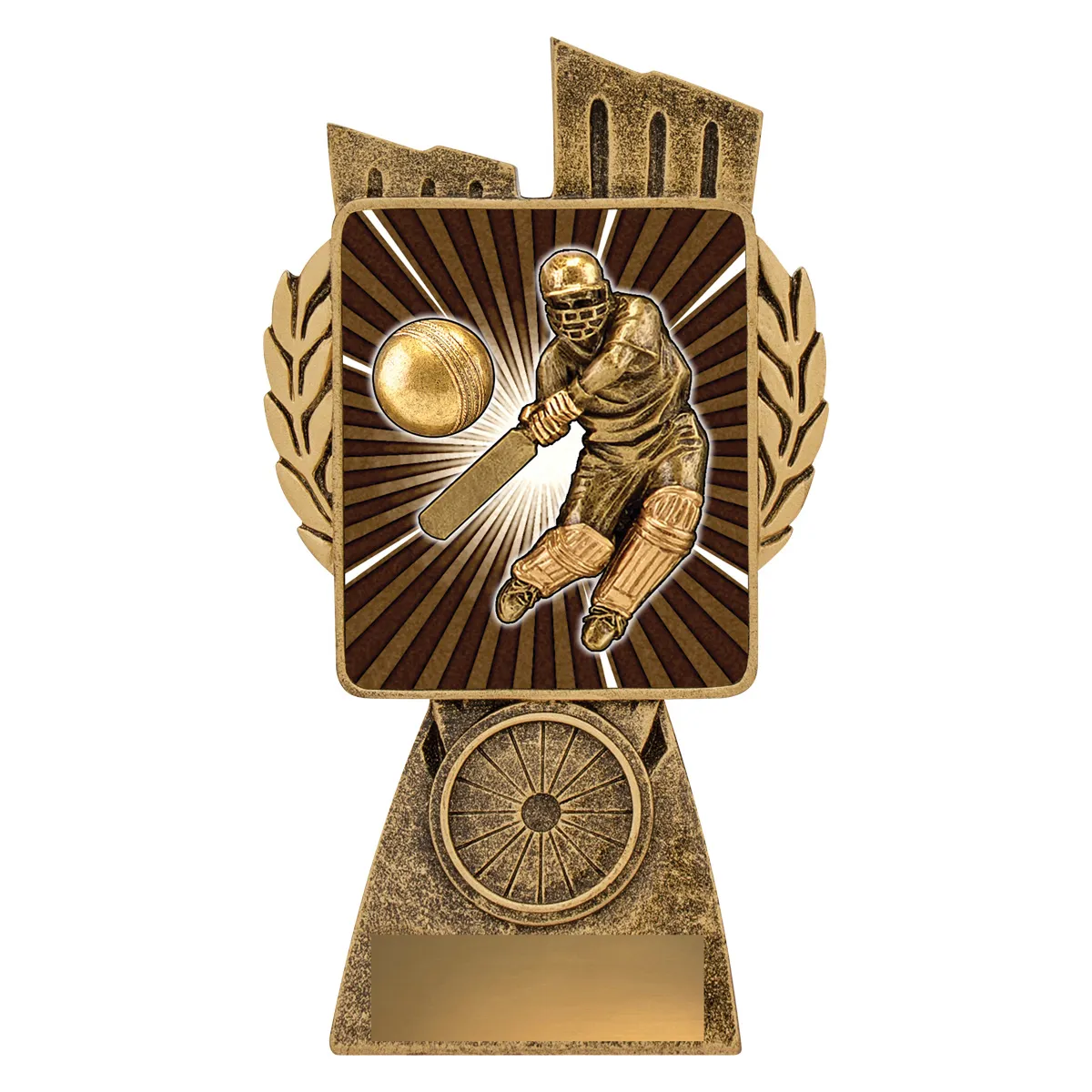 lr014a-gold Gold lynx - cricket batsman with resin construction