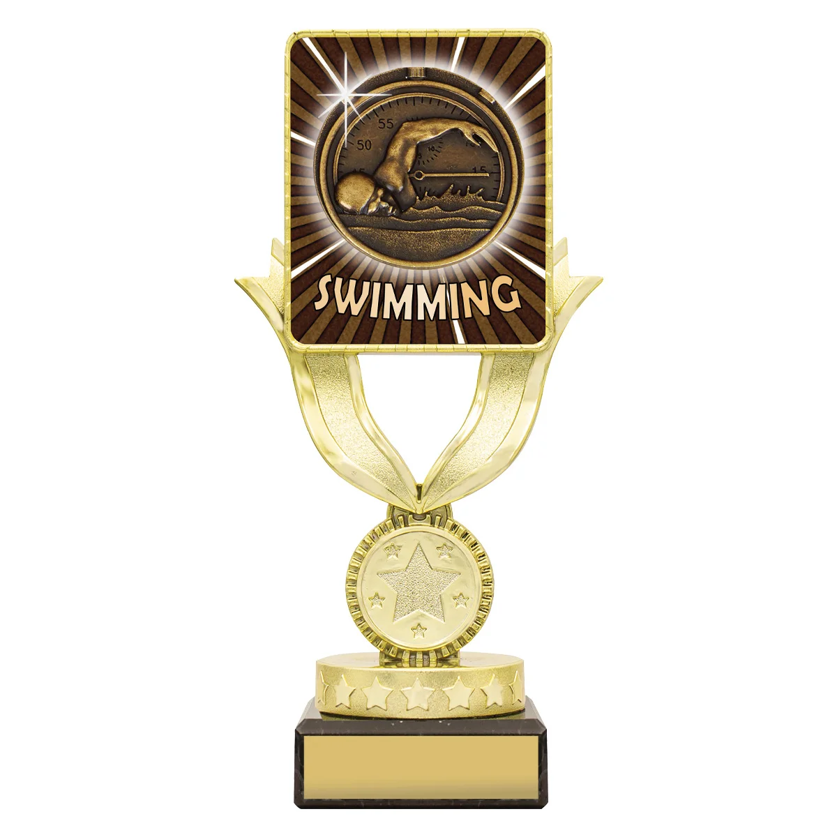 lpb002a-black Black lynx sentry - swim with plastic / marble construction