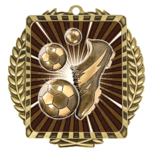 Gold lynx wreath medal with metal construction