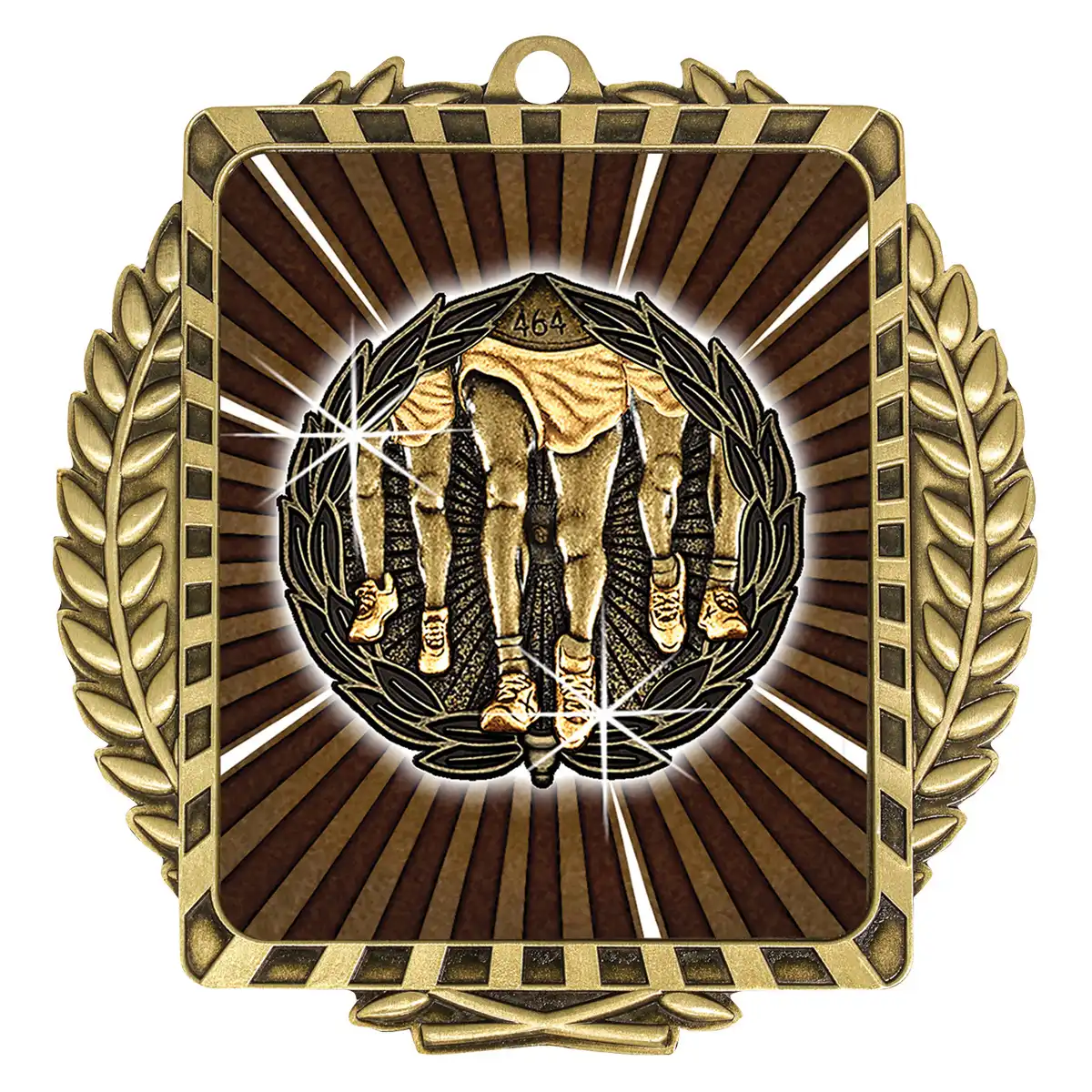 lwm025g-gold Gold lynx wreath - running with metal construction