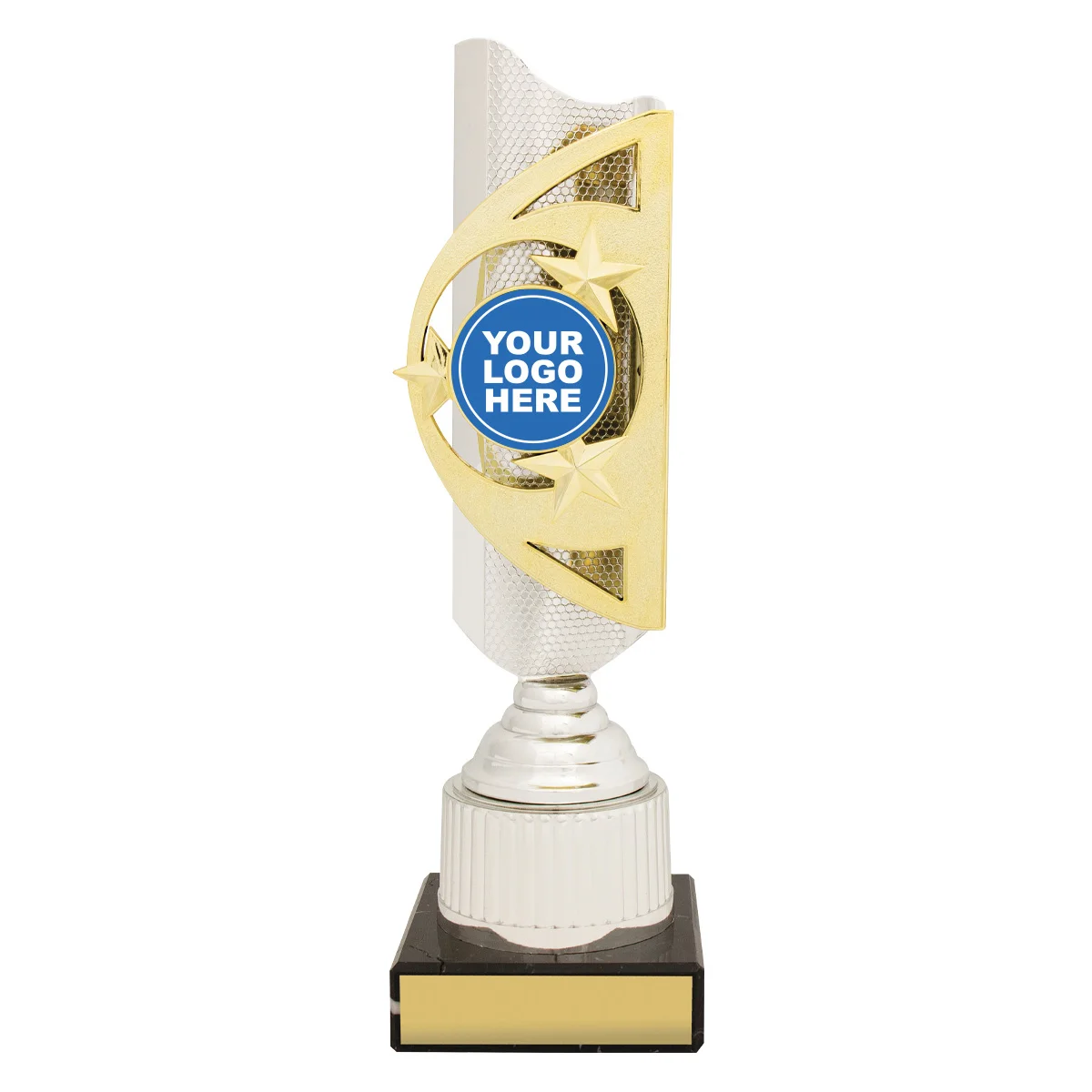 Gold / silver magic trophies with plastic / marble construction