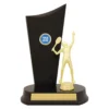 yt8322a-gold Gold male tennis timber crest with plastic / timber construction