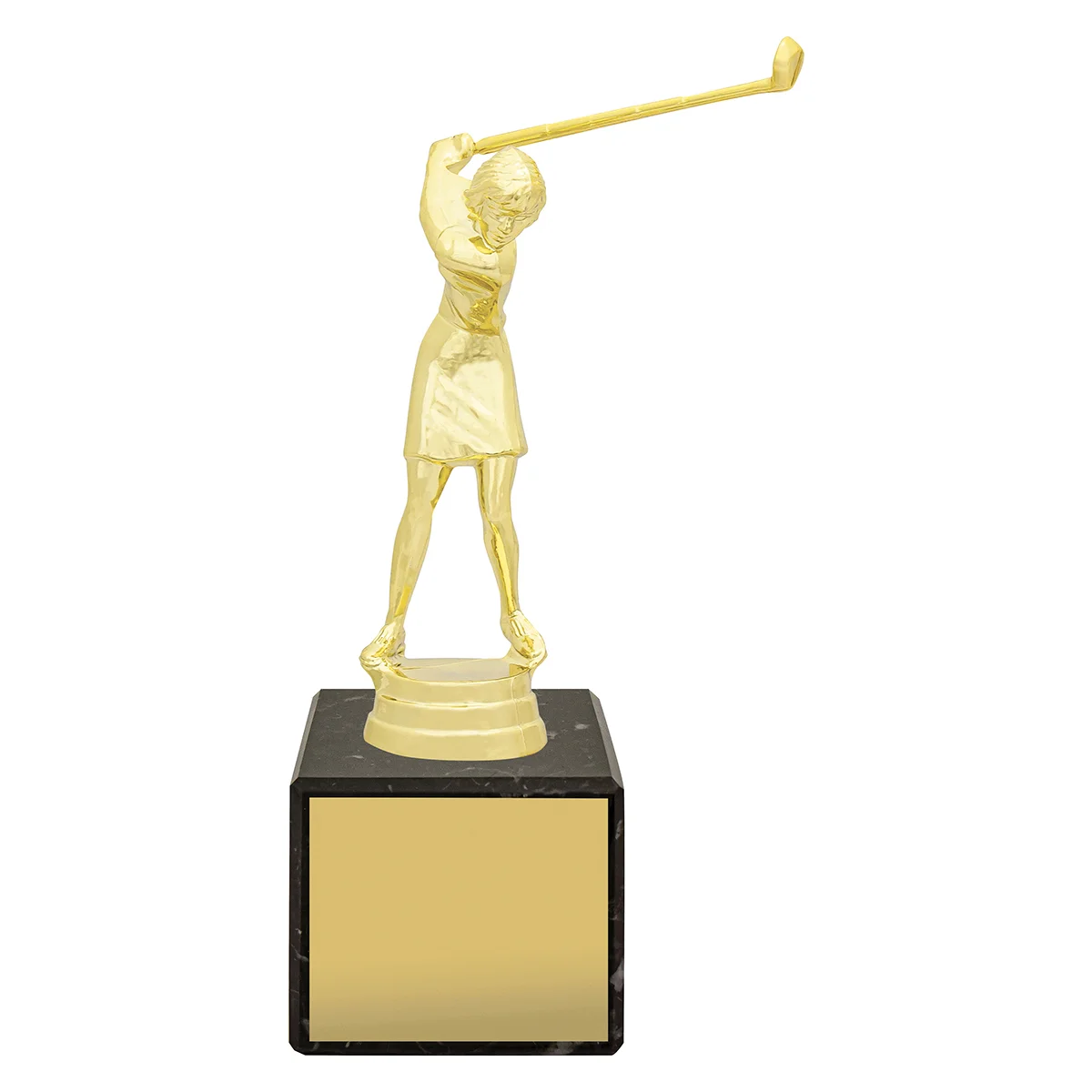 y8314a-gold Gold marble column - female golf with plastic / marble construction