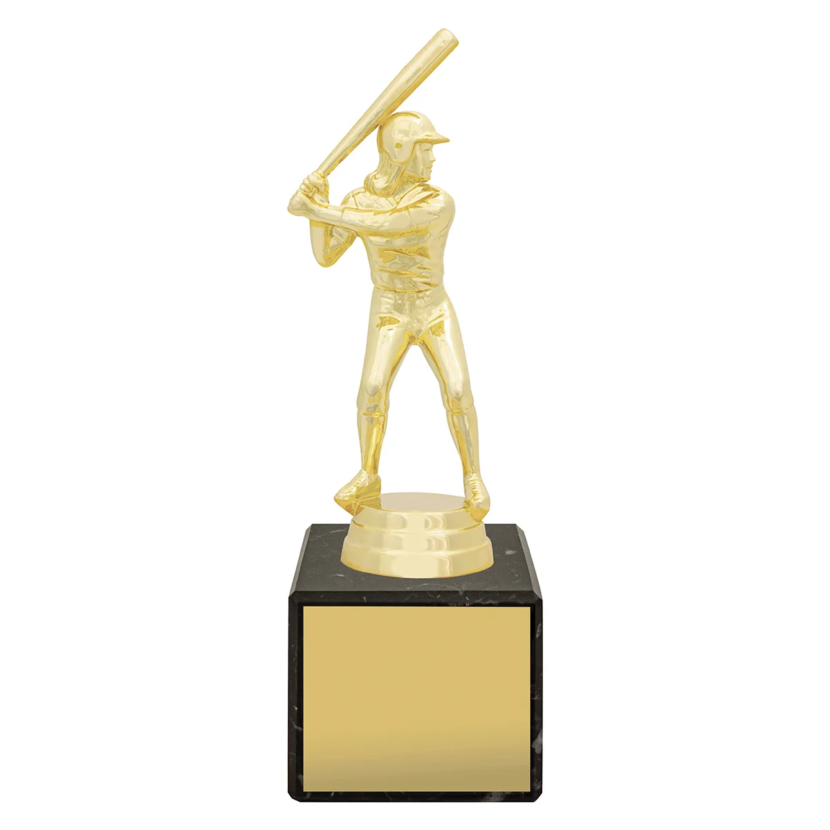 y8275a-gold Gold marble column - female softball with plastic / marble construction