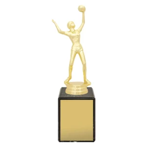 Gold marble column - female volleyball with plastic / marble construction