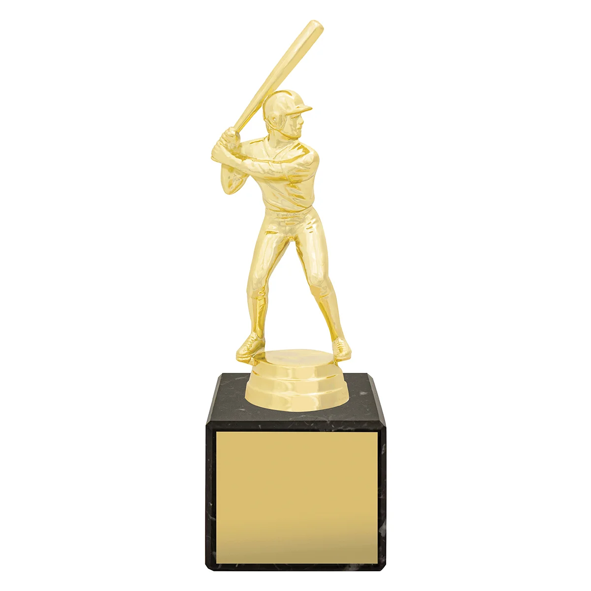 y8274a-gold Gold marble column - male baseball with plastic / marble construction