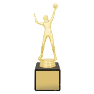 Gold marble column - male volleyball with plastic / marble construction
