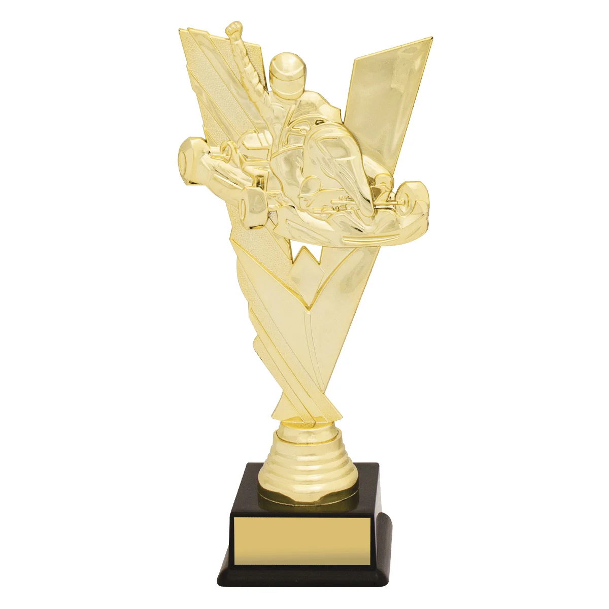 x556a-gold Gold marvel go kart with plastic construction