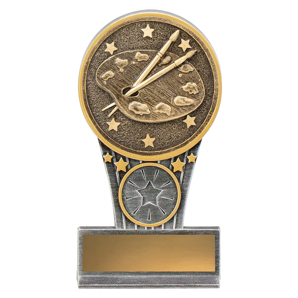 km06-silver-and-gold Silver & gold mini art ikon with resin construction