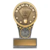 km46-silver-and-gold Silver & gold mini badminton ikon with resin construction