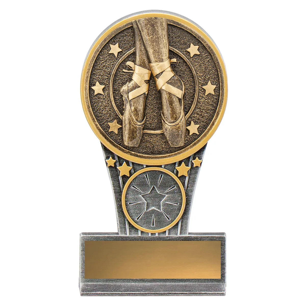 -gold Silver / gold mini ballet ikon with resin construction