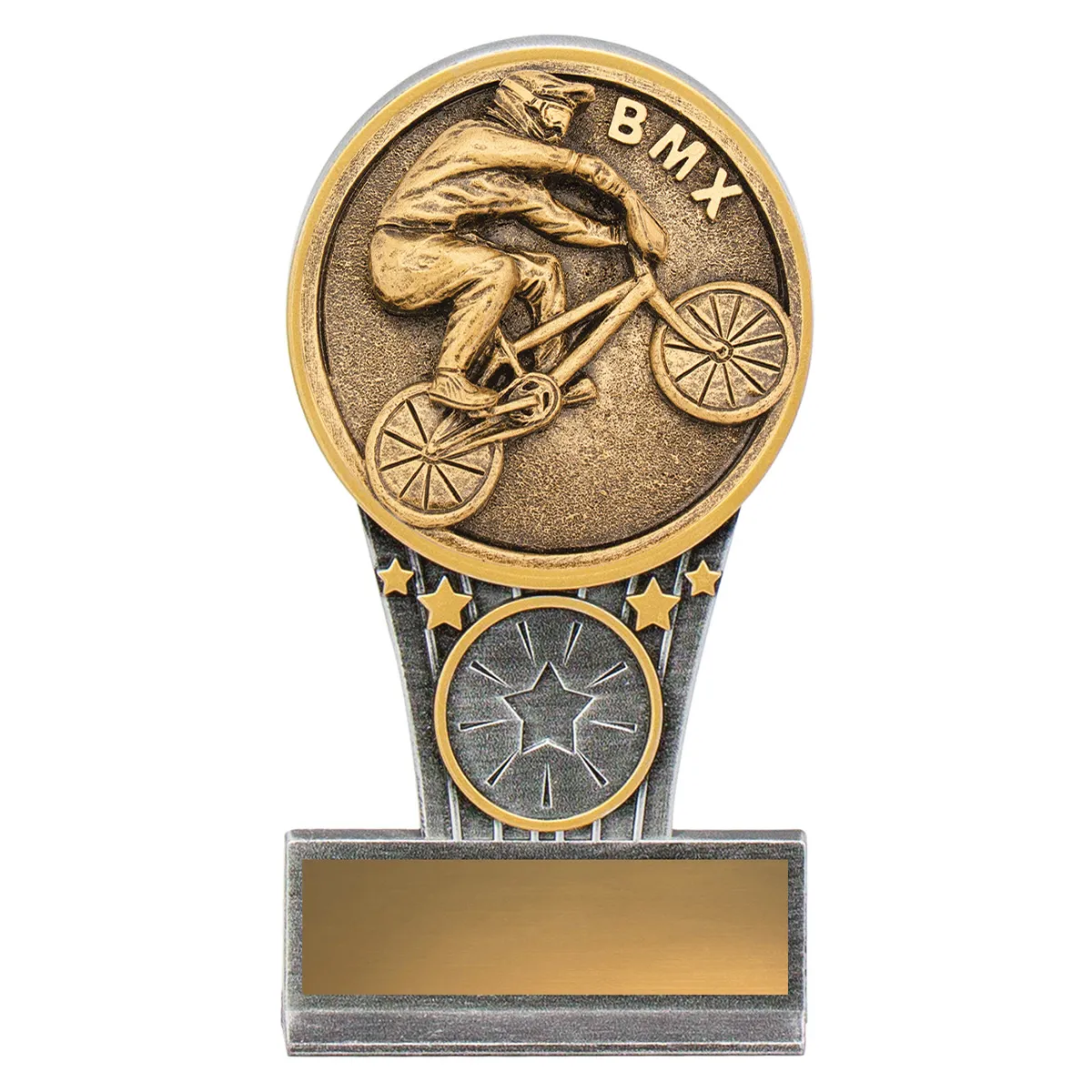 km07-silver-and-gold Silver & gold mini bmx ikon with resin construction