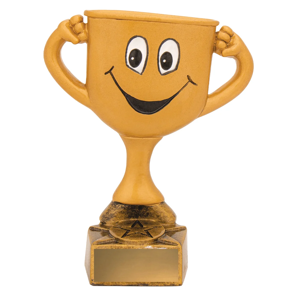 a1212-gold Gold mini cup character with resin construction