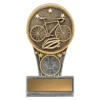 -gold Silver / gold mini cycling ikon with resin construction