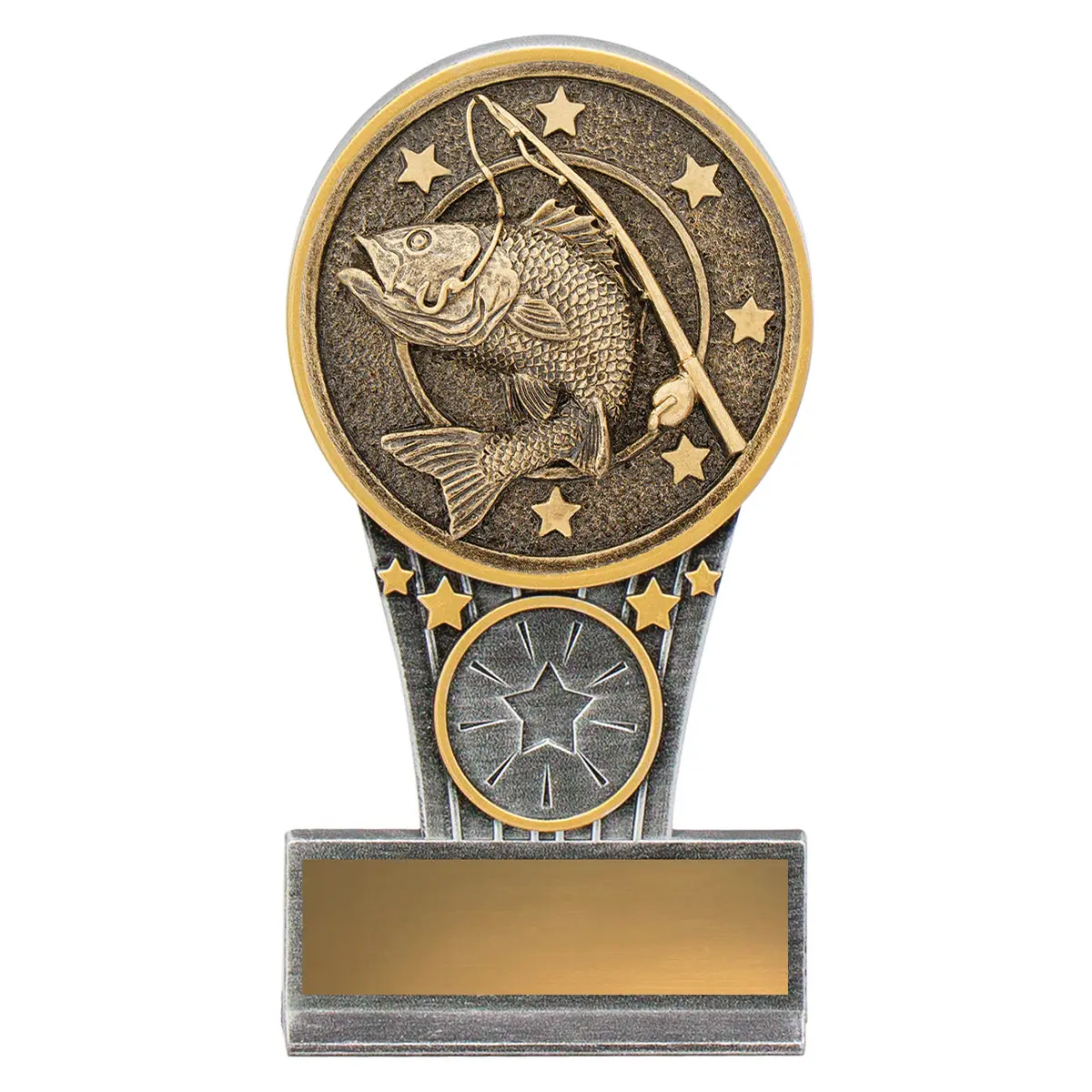 -gold Silver / gold mini fishing ikon with resin construction