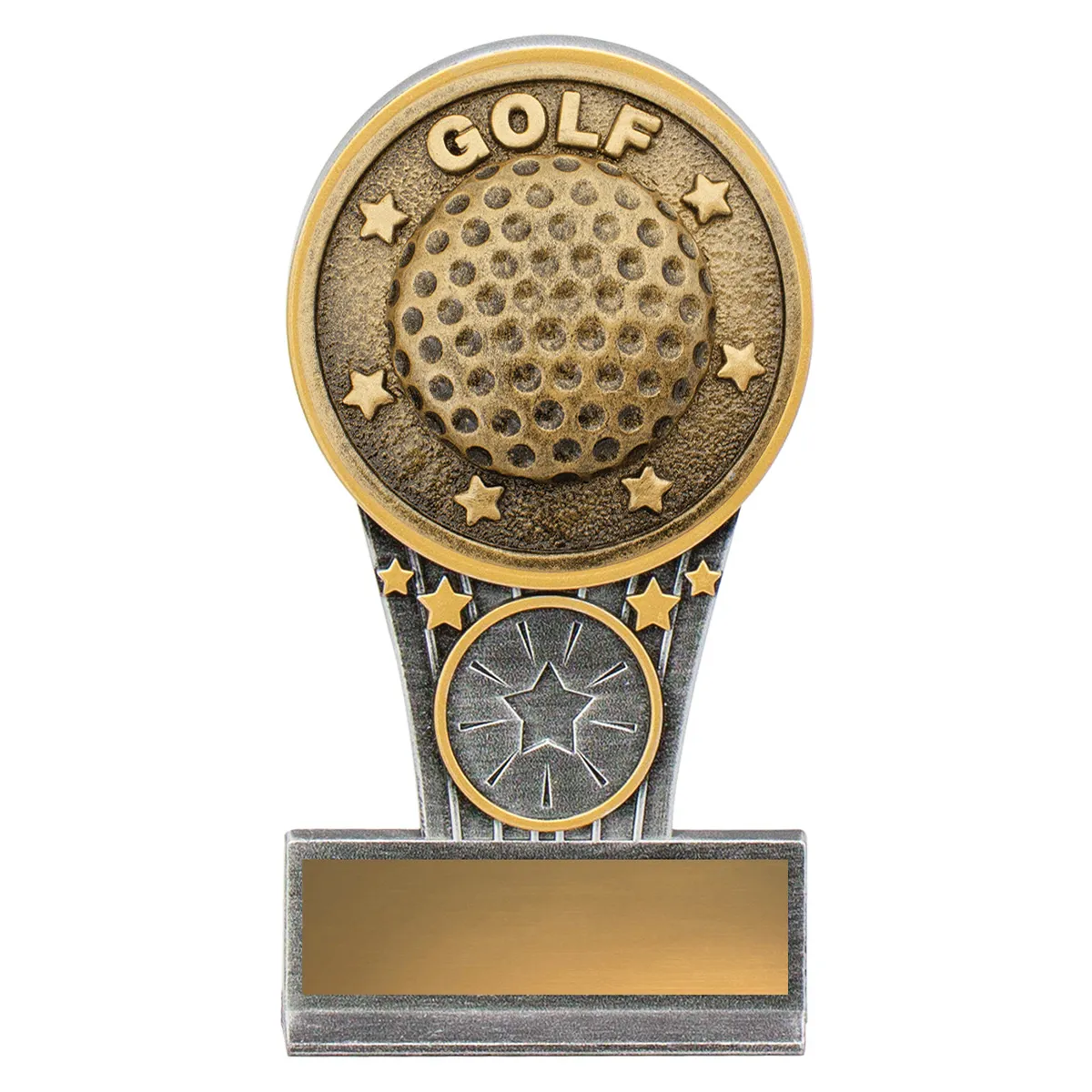 -gold Silver / gold mini golf ikon with resin construction