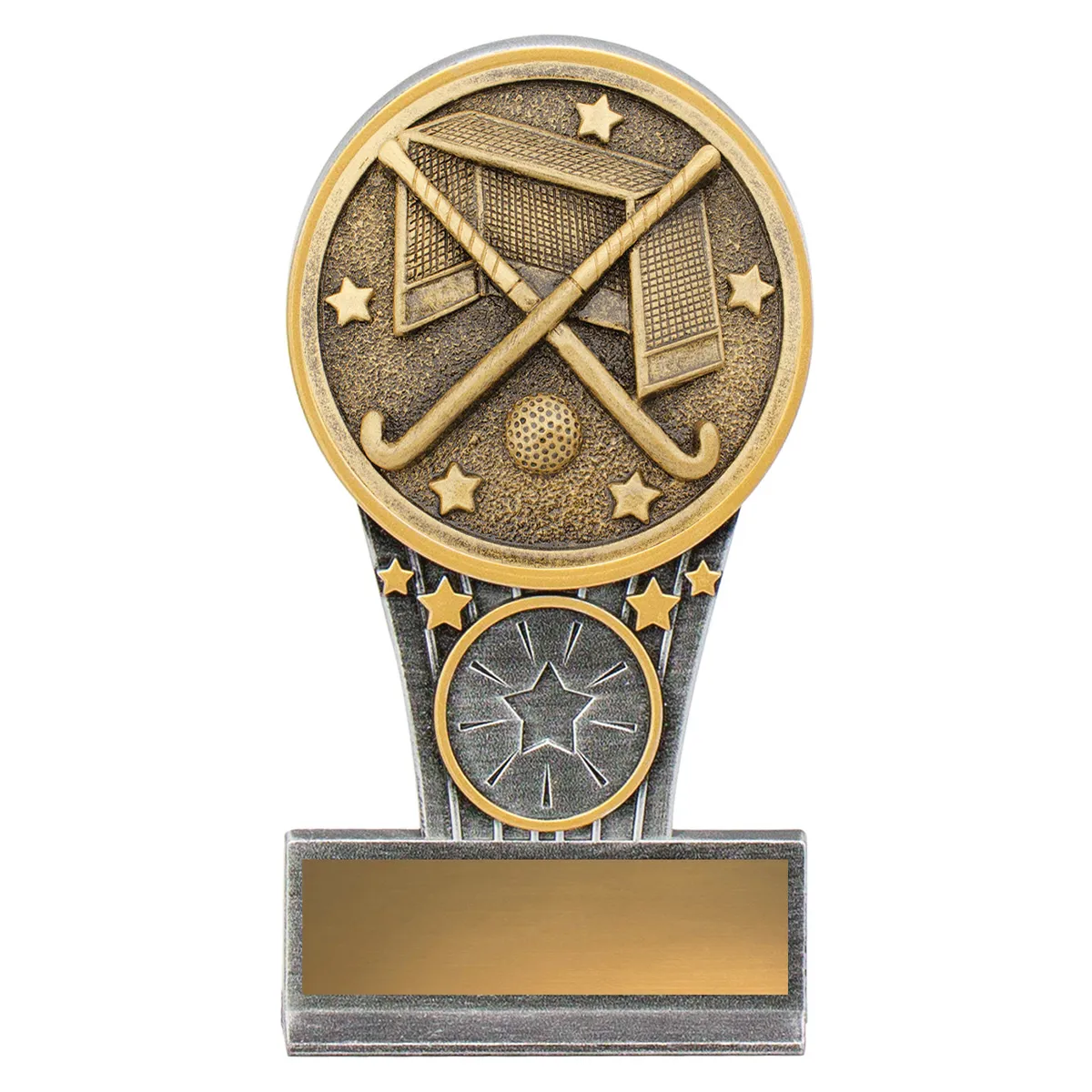 -gold Silver / gold mini hockey ikon with resin construction