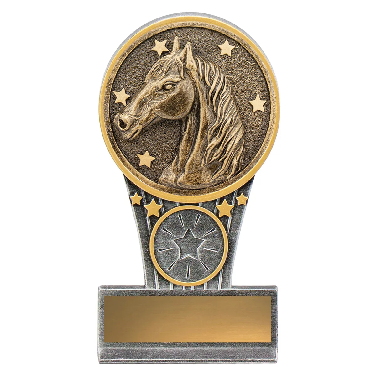 -gold Silver / gold mini horse ikon with resin construction